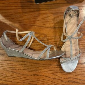 I. Miller Women’s Elegant Silver Strappy Wedge Sandals